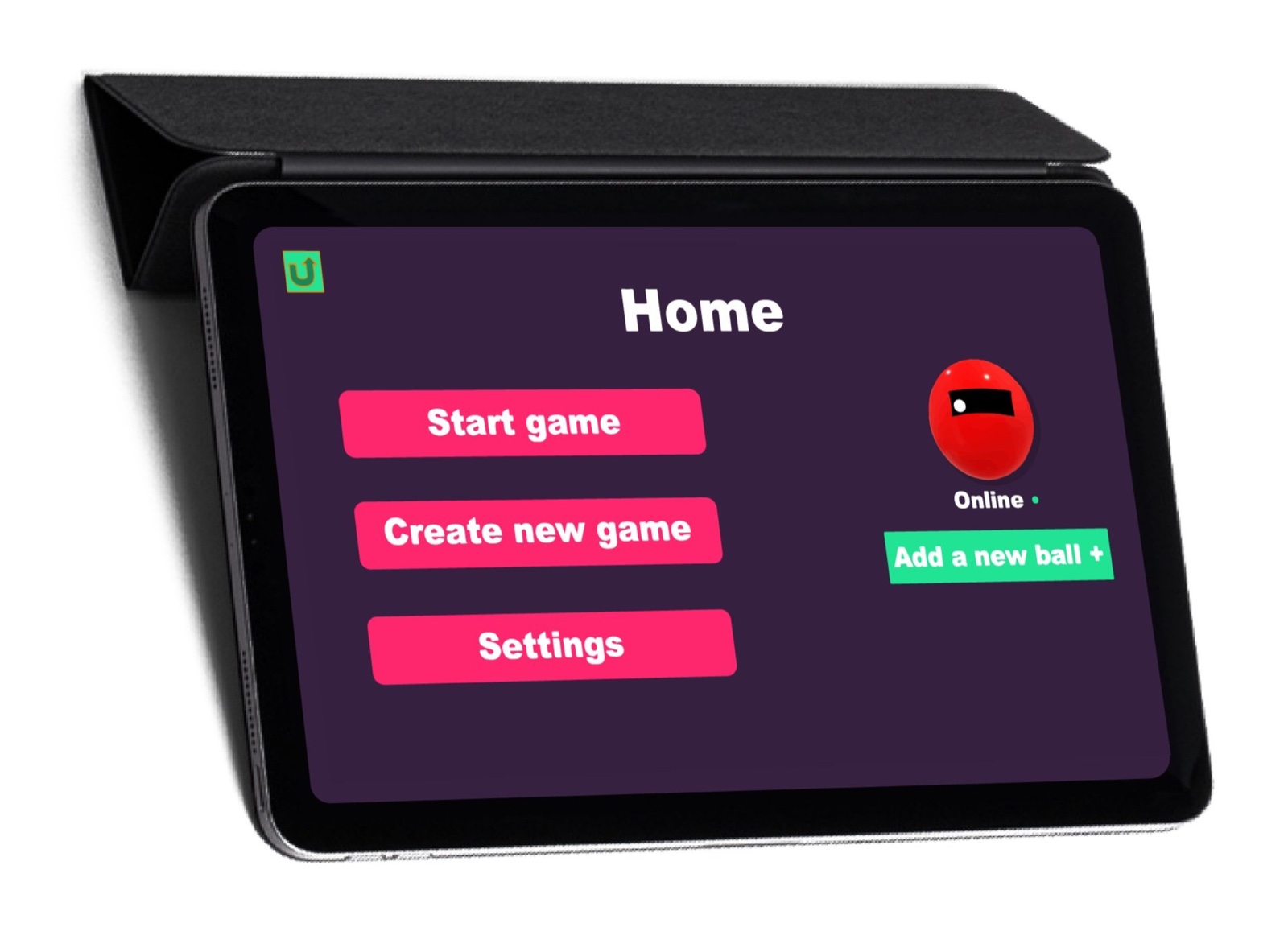 Teacher setup screen with dark purple background